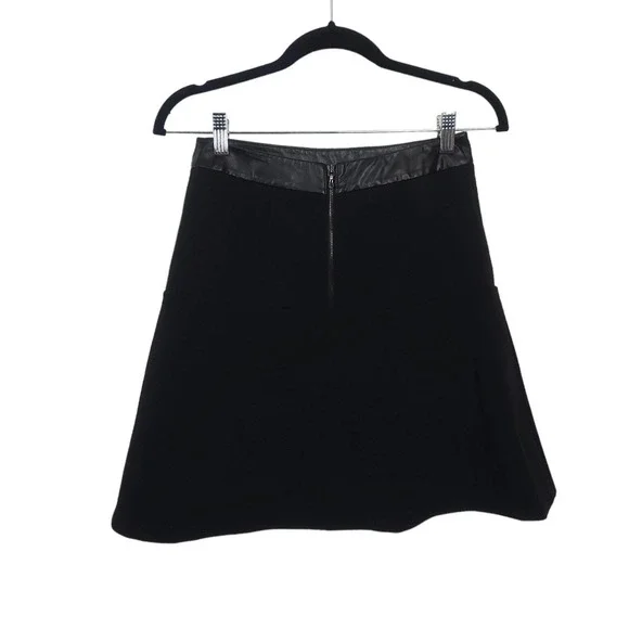 Ann Taylor Faux Leather-Trim Scuba Skater Mini Skirt - Picture 4 of 6